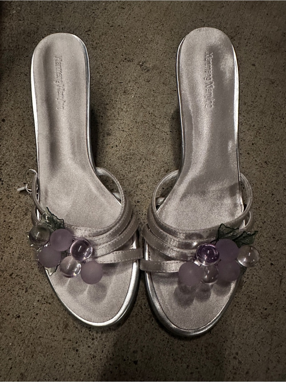 Grape Decor Slide Heels